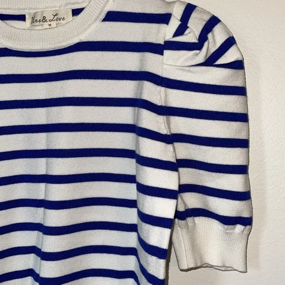 🌹NWOT:VINE & LOVE PUUFED SHORT SLEEVES KNIT SWEATER - Picture 4 of 7